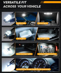 Loaded 48 Piece LED Interior Car Lights Kit versatility map dome glove box trunk license dashboard shown