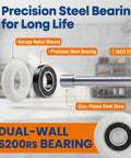 10 Pack 7 Inch Stem 2 Inch Sealed Nylon Garage Door Rollers Ultra Quiet Long Lasting High Load Uses 6200 Double Seals