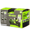 Durable Badass Pneumatic Cap Nailer Built Like Steel For Smashing Roofing Underlayment Sheets With Huge Capacity Magazine and Smooth Bump Fire Trigger Action in packaging.