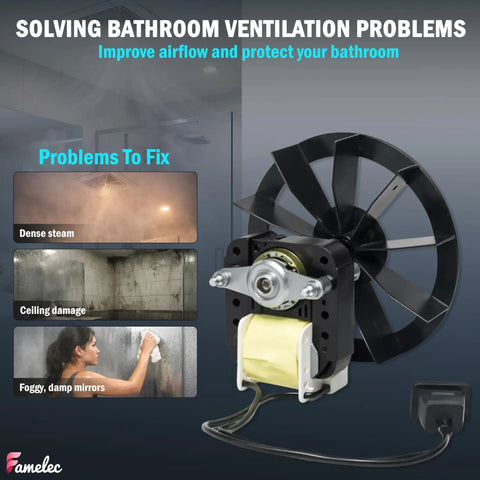 Beefed Up Replacement Bathroom Fan Motor for Nutone 763RL B Unit improving ventilation and fixing moisture issues