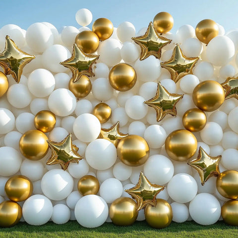 White Balloons Party Kit 129 Pcs Mixed Sizes 18 Inch 12 Inch 10 Inch And 5 Inch For Garland Arch Decor Perfect For Weddings