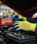 Kevlar Tough Cut Resistant Work Gloves With PVC Grip ANSI Rated Heavy Duty Safety Gear for automotive task