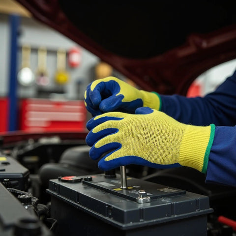 Kevlar Tough Cut Resistant Work Gloves With PVC Grip ANSI Rated Heavy Duty Safety Gear for automotive task