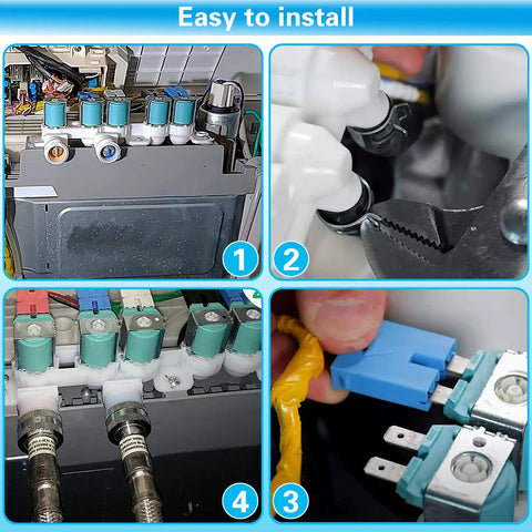 Water Inlet Valve Assembly for Washer Replacement Upgrade 5 Solenoid Leak Proof Two Threaded Ports installation steps