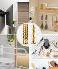 Heavy Duty Expansion Anchors And Screws For Door Hinge Repair With Tough As Nails Grip Plug Set For Drywall Concrete Plaster Wood Multi Surface Fastening And Wall Hardware Kit For Any Home Project displayed with tools.