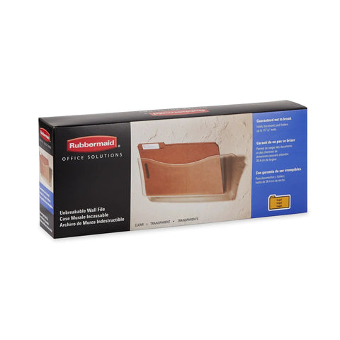 Unbreakable Single Pocket Wall File For Legal Size Docs Clear Mounts With Adhesive Tape and Screws in branded packaging