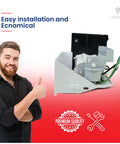 Icemaker Replacement for Whirlpool Refrigerator with thumbs-up man, easy install, OEM style part, USA support, in packaging.