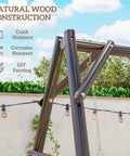 Heavy Duty A-Frame Porch Swing Stand For Outdoor Use Free-Standing Wooden Swing Frame With 660 Lb Capacity, close-up of wood construction detail.