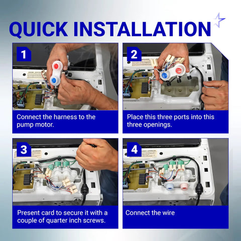 Quick installation steps for Washer Water Inlet Valve 120V 60Hz For Whirlpool Kenmore Models Replaces W10632527 W10758829