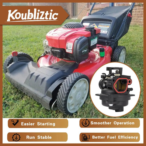 Carburetor Kit For 21465 20339 7.25 163cc 22In Recycler Lawn Mower Replacement Parts With Air Filter And Cover shown installed on lawn mower