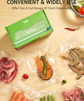 11 Inch By 150 Foot Food Vacuum Seal Roll With Cutter Dispenser For Any Vacuum Sealer Pro Grade BPA Free Bags with packed food
