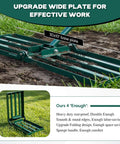 Heavy Duty Lawn Leveling Rake With 30 By 10 Inch Ground Plate shown on grass, highlighting rust-proof carbon steel construction for yard use