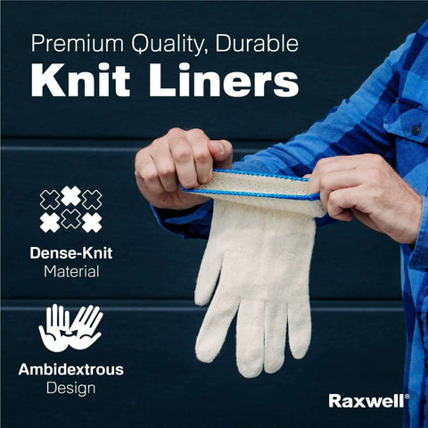 Person showing ambidextrous knit liner for Dual Layer Heat Defense BBQ Gloves For Grilling And Cooking Non Slip Nitrile Grip.