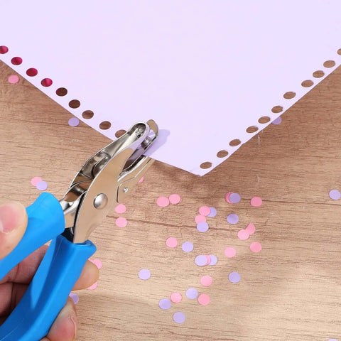 Using 12 Piece Handheld One Quarter Inch Hole Punch Set With Grip Handles For Do It Yourself Crafters Scrapbookers Card Makers