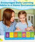 Mother and daughter using Fraction Manipulatives For Kids With Seven Colorful Panels That Visualize Fractions In Multiple Ways.