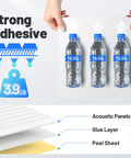 Heavy Duty Sound Proof Foam Panels For Walls Self Adhesive Acoustic Tiles showing adhesive strength with water bottles.