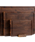 Heavy Duty End Grain Walnut Cutting Board Set Premium Wood Chopping Block For Kitchen Cooking Food Prep, showing three boards stacked.