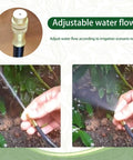 Adjustable water flow with All In One 360 Degree Adjustable Drip Irrigation System With Fifty Foot Hose And Fifteen Nozzles