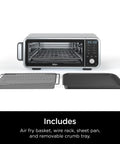 Digital Air Fry Pro Countertop Oven With Extended Height And XL Capacity For Big Meals, 8 In 1 Versatility, showing included accessories.