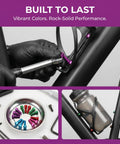 Ride Ready 30 Piece M5 Bike Bottle Cage Bolts Kit With Aluminum Socket Head Screws For Road Mountain City Bikes Water Bottle Holder Bracket Mounting Hardware Quick Install And Thread Wear Prevention, purple M5 bolts on bike frame
