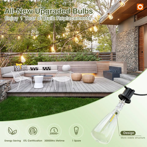 52 Ft Solar String Lights With Remote And USB Port Waterproof Patio Lights 16 Plus 1 Shatterproof LEDs Dimmable Brightness Outdoor