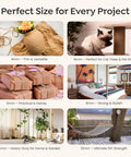 Collage showing uses for All Natural Brazilian Sisal Rope Hundred Percent Sisal Chemical Free Ultra Durable For DIY Projects.