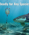 Underwater Pro Grade Stainless Steel Bait Cage Ten Pack For Carp And Catfish Fishing near a catfish in freshwater.