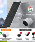 Solar Panel Charger For Google Nest Camera 2 Pack Upgraded Outdoor Indoor Battery Version Flexible Panels With IP65