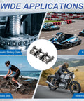 Premium Manganese Steel ISO 16B-3 Roller Chain Offset Half Link For Heavy Duty Machinery And Conveyor Systems With 25.4mm Pitch and applications in cycling, karts, and motorcycles.