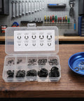 120 Piece E Clips Set With 10 Sizes External Retaining Rings Snap Rings for Auto Repair and Industrial Hardware M1.5 to M10