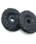 5 Pack SiC Plastic Back Grinding Wheel 4.5 Inch 8 Grit For Granite Marble Concrete And Glass Dry Cutting No Backing Pad Needed Longer Life And Faster Grinding, visible front view of two black grinding discs on white background.