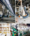 Heavy Duty Flexible Fume Extraction Arm With Precision Dust Removal Hood And Complete Hose Pipe Fitting Kit For Smooth Smoke And Dust Collection In Any Workshop 2 Inch 10 Foot White setup in workshop for efficient dust and fume control.