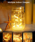 Outdoor Solar String Lights 4 Pack 132 Ft Total 400 LED Fairy Lights Waterproof With 8 Modes Warm White In Mason Jar
