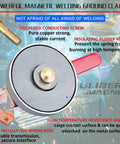 Heavy Duty Magnetic Welding Ground Clamp With Handy Handle, 500 Amp Weld Holder, Copper Tail, Super Strong Magnetic Support