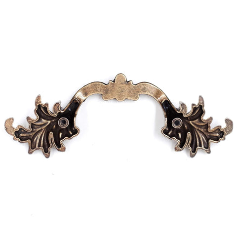 French Provincial Antique Brass Drawer Pull 6 Pack With 3 Inch Hole Centers For Dresser Nightstand Cabinets; ornate zinc alloy handle