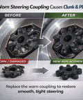 Comparison of worn and new Flexible Steering Coupler Replacement 563152K000FFF Direct Fit Plug And Play for Hyundai Kia models