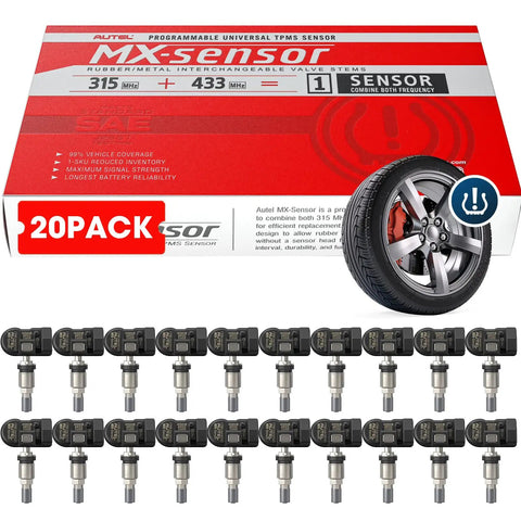 2in1 MX Sensor TPMS Tire Sensor Bulk Pack Of 20 DIY Ready And Programmable With TPMS Tools TS408S TS501 Pro TS508WF MK808S