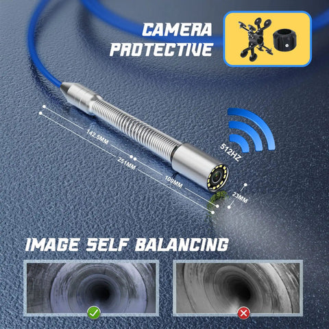 Badass Heavy Duty 9 Inch Sewer Inspection Camera with 23mm flexible head and rugged fiber rod for quick drainage calls.