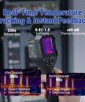 Thermal Imaging Camera With 240x240 Super Resolution From 96x96 IR, 25Hz Refresh, AI Sharpening, -4F To 1022F Temperature Range, IP54 Weatherproof, 6 Color Palettes, 2000mAh Battery For Real Heat Scans handheld unit with screen