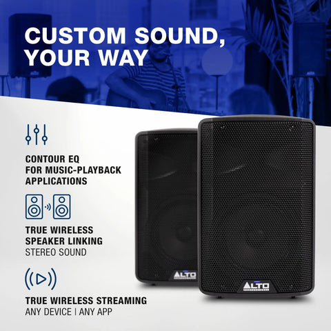 Image of 350W 8 Inch Powered PA Speaker With Bluetooth And 2 Channel Mixer For Mobile DJs And Musicians BiAmped Line Level Output
