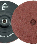 Trim-Kut Grinding Disc 3 Inch Diameter 36 Grit 5/16 Inch Hub Pack Of 25, displayed with polymer backing and no back-up pad needed