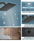 Rainfall Shower System With 8 Inch Matte Black Shower Head Tub Filler Handheld Spray Wall Mount Mixer Faucet Rough In Valve Included