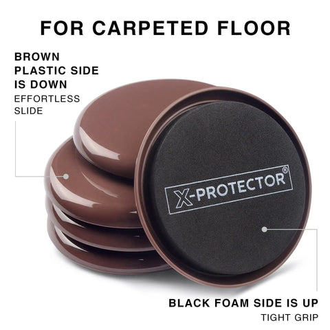 Multi Surface Furniture Sliders Set 5 Inch 8 Pack With 4 Movers And 4 Socks For Carpet And Hard Floors Move Heavy Furniture Easy Without Scratching For All Surfaces