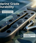Low Profile Kayak Track Rail System For Universal Mounts With Rock Solid Nylon And 304 Stainless Steel Build, Fits Fishing Rod Holders, Cup Holders, Paddle Holders, Anchors, Fish Finders, And More Kayak Accessories, reinforced nylon screws