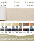 Hella Tough Canvas Repair Tape 4X70 Inch Self Adhesive Fabric Patch with shown size and color options on display.