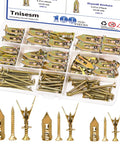 Self-Drilling Drywall Anchors With Screws Kit, 100 Pcs Heavy-Duty Zinc Plated Steel Anchors in assorted sizes for metal walls