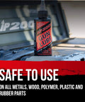 All-Conditions Synthetic Gun Lube CLP for Rifles Pistols Shotguns, 16-Ounce Trigger Spray bottle on gun case