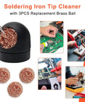 All In One Soldering Kit With Tip Cleaner, Rosin Flux Paste 0.35 Oz, Tin Lead Rosin Core Solder Wire 1.76 Oz, 3 Replacement Brass Pads