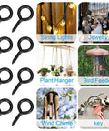 Heavy Duty Black Screw Eyes One Inch Iron Loop Hooks For Diy Crafts And Photo Display Real Deal Hanging Hardware Pack Of 150. Usage examples with string lights and plant hangers.
