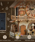 3D Puzzle Clock For Adults Dope Cuckoo Model Kit German pastoral cottage with pendulum, Roman numerals, light-activated chime